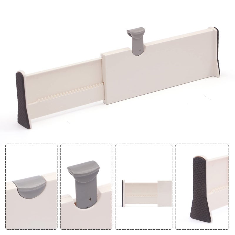TENABORT Set of 8 Adjustable Drawer Dividers Organizer Separators Plastic Dresser Organizer for Bedroom, Bathroom, Closet, Office Desk, Kitchen Storage - Image 4